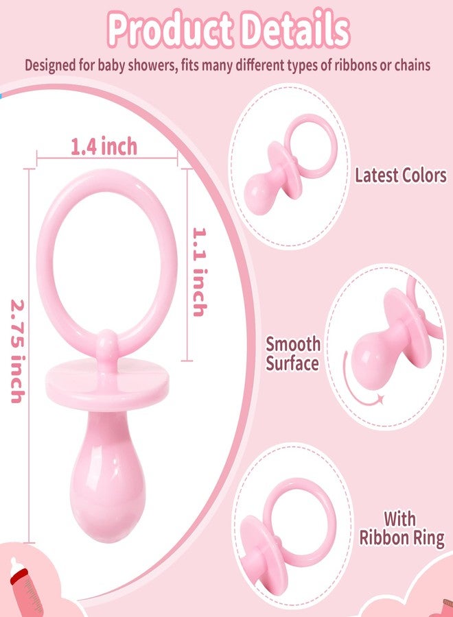 ZYFLSQ 50 Pacifiers for Baby Shower Game Girl, 2.75’’ Plastic Pacifiers Baby Shower Game, Bulk Baby Shower Pacifiers for Gender Reveal Baby Shower Decoration DIY, Table Scatter, Baby Shower Favors (Pink) - Image 3